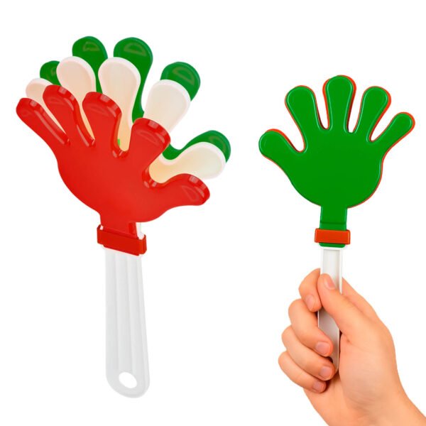 Aplaudidor de plástico en forma de mano.