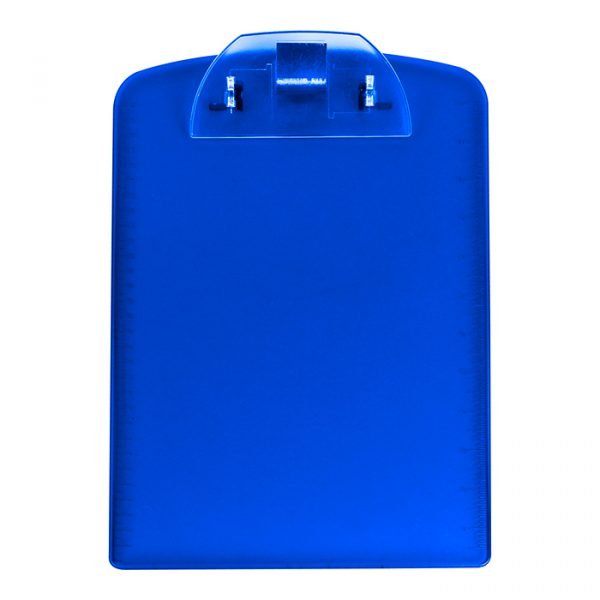 Tabla de plástico con clip para documentos.