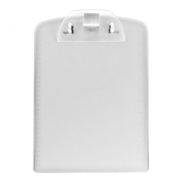 Tabla de plástico con clip para documentos.