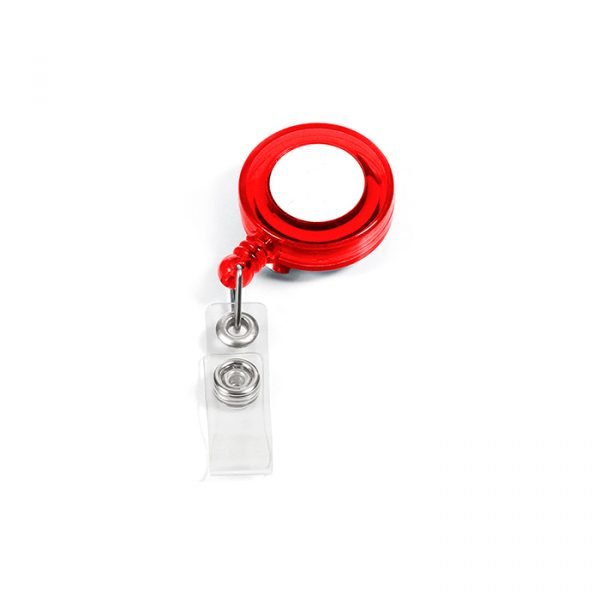 Porta gafete translúcido.