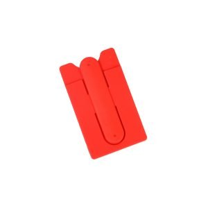 Porta tarjetas y soporte para celular.