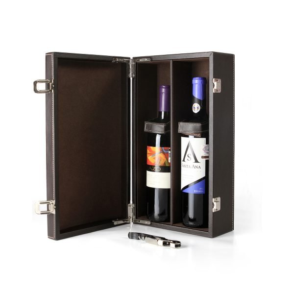 Set de vino con porta botellas.