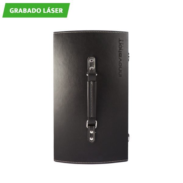 Set de vino con porta botellas.