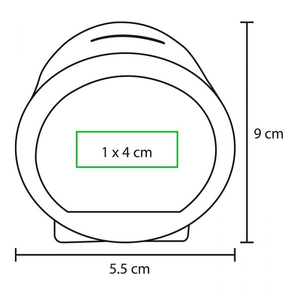 Alcancía de plástico con ventana.
