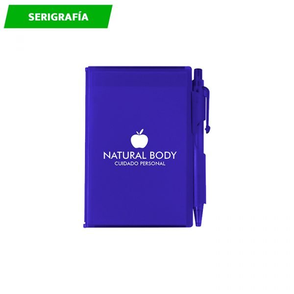 Libreta de notas rígida.