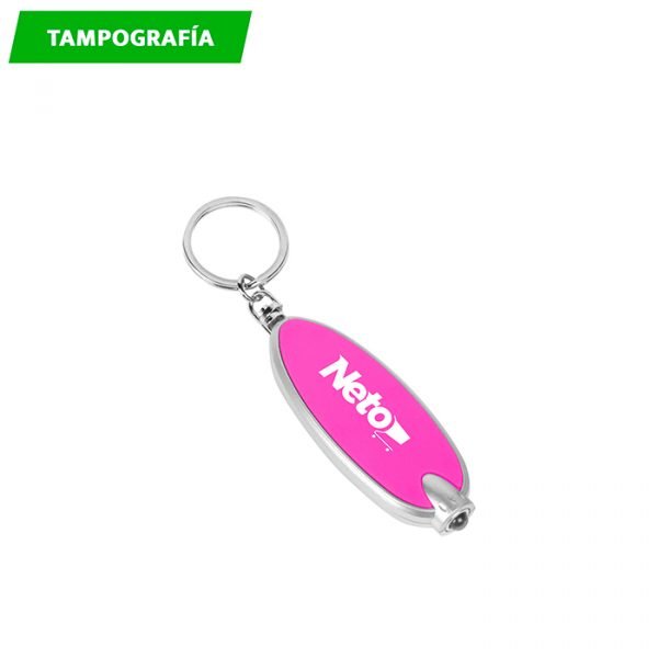 Llavero de plástico con luz led.