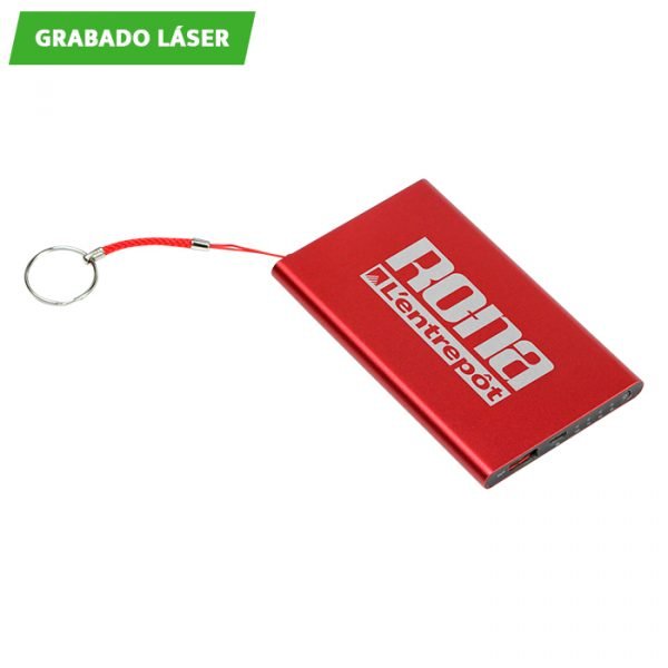 Cargador portátil metálico de 4,000 mAh.