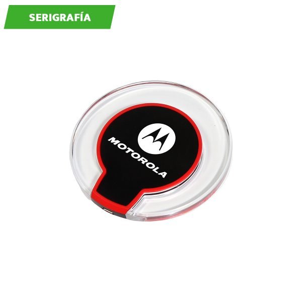 Cargador inalámbrico con tecnología Qi.